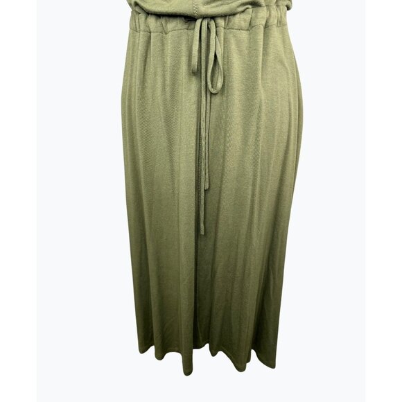 The Limited Olive Green Sleeveless Midi Dress W/ Drawstring Waist Medium - Picture 10 of 13